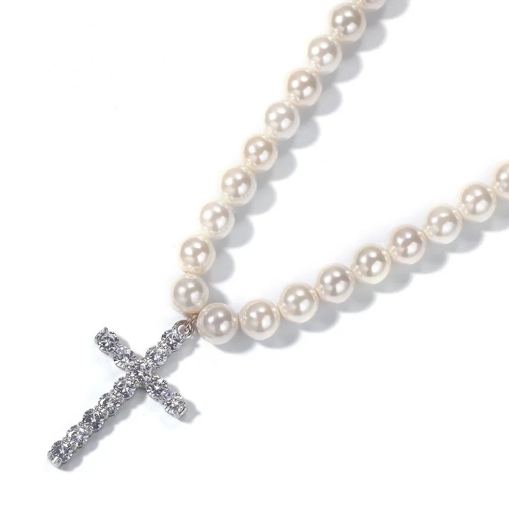 Pearl Cross Necklace