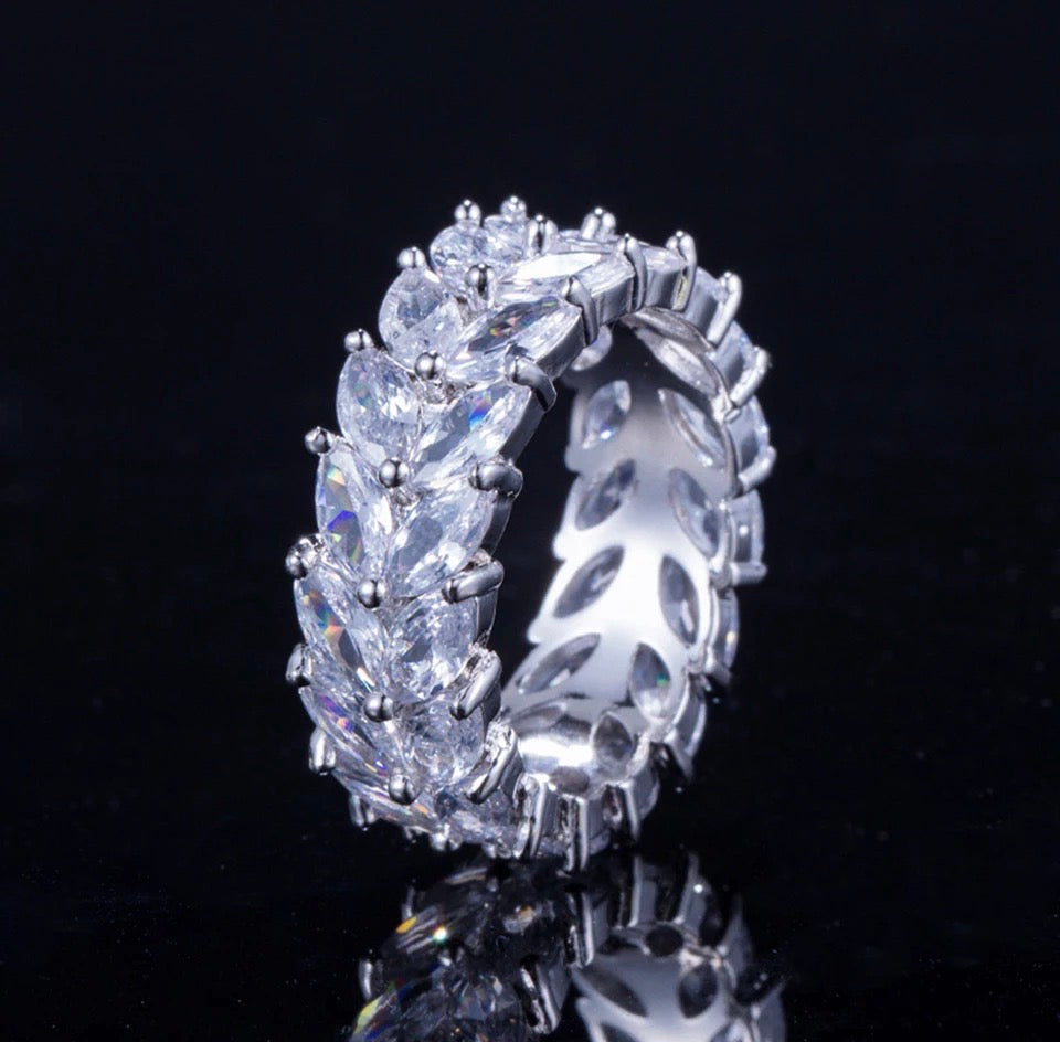 Crystal Leaf ring