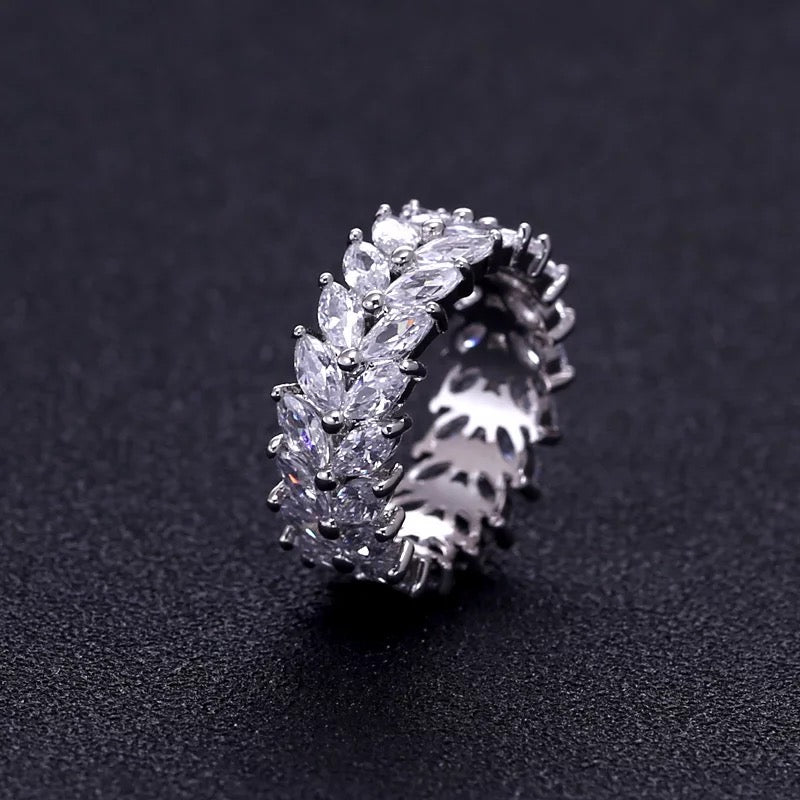 Crystal Leaf ring